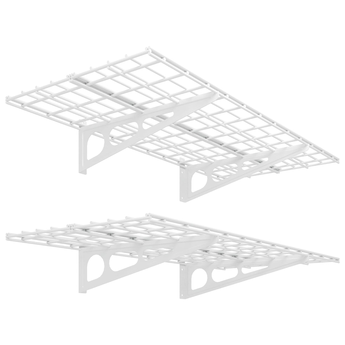 Wall-Mounted Garage Storage Shelf Rack with Utility Hooks