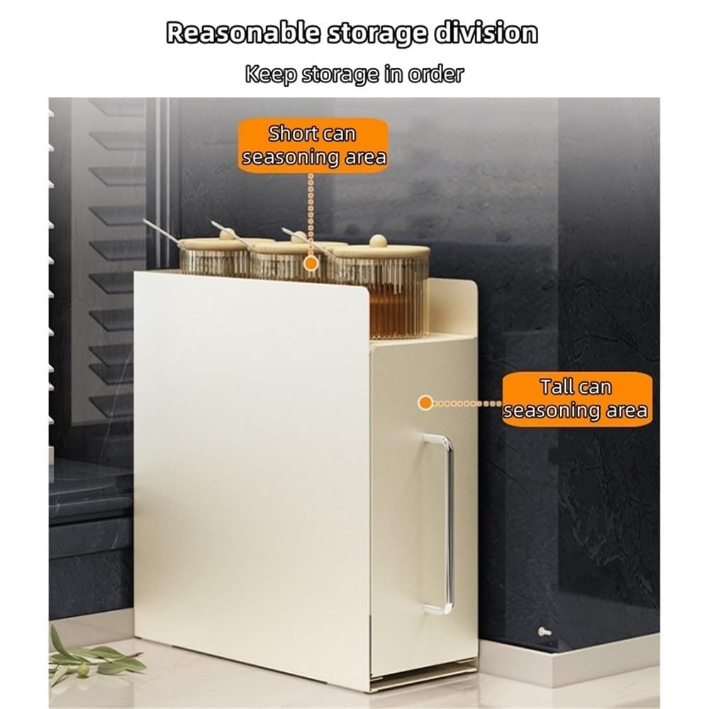 Expandable Pull Out Cabinet Organizer,Narrow Kitchen Spice Rack,Kitchen Countertop Seasoning Jar Storage Rack,for Spice & Dishes Storage and Pantry Organization(Black,)