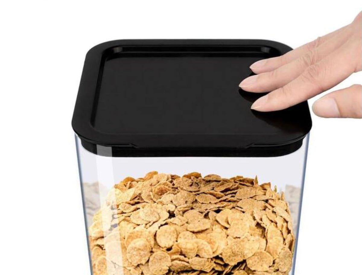 2-Pack 5L Black Kitchen Storage Containers with Lids