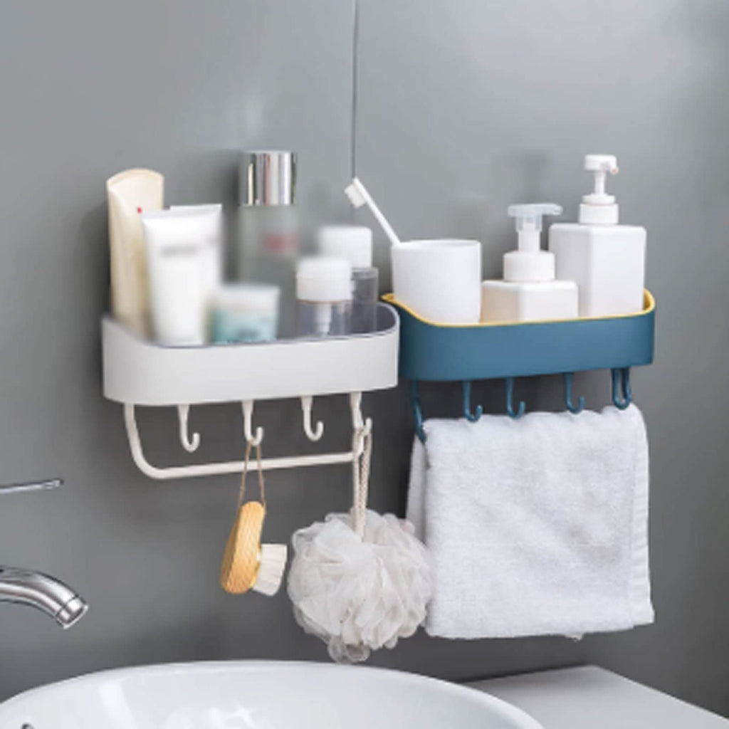 Pot and Pan Organizer Bathroom Wall-Mounted Storage with Towel Rack Organizers Multifunction Shelf Kitchen Hook Organization Accessories