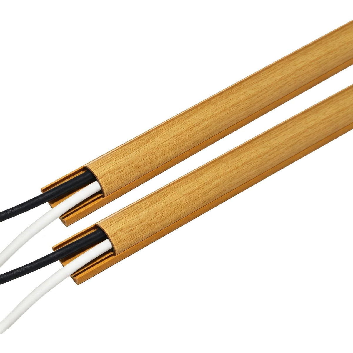 Faux Wood Grain Cord Hider Raceway for Cable Organization