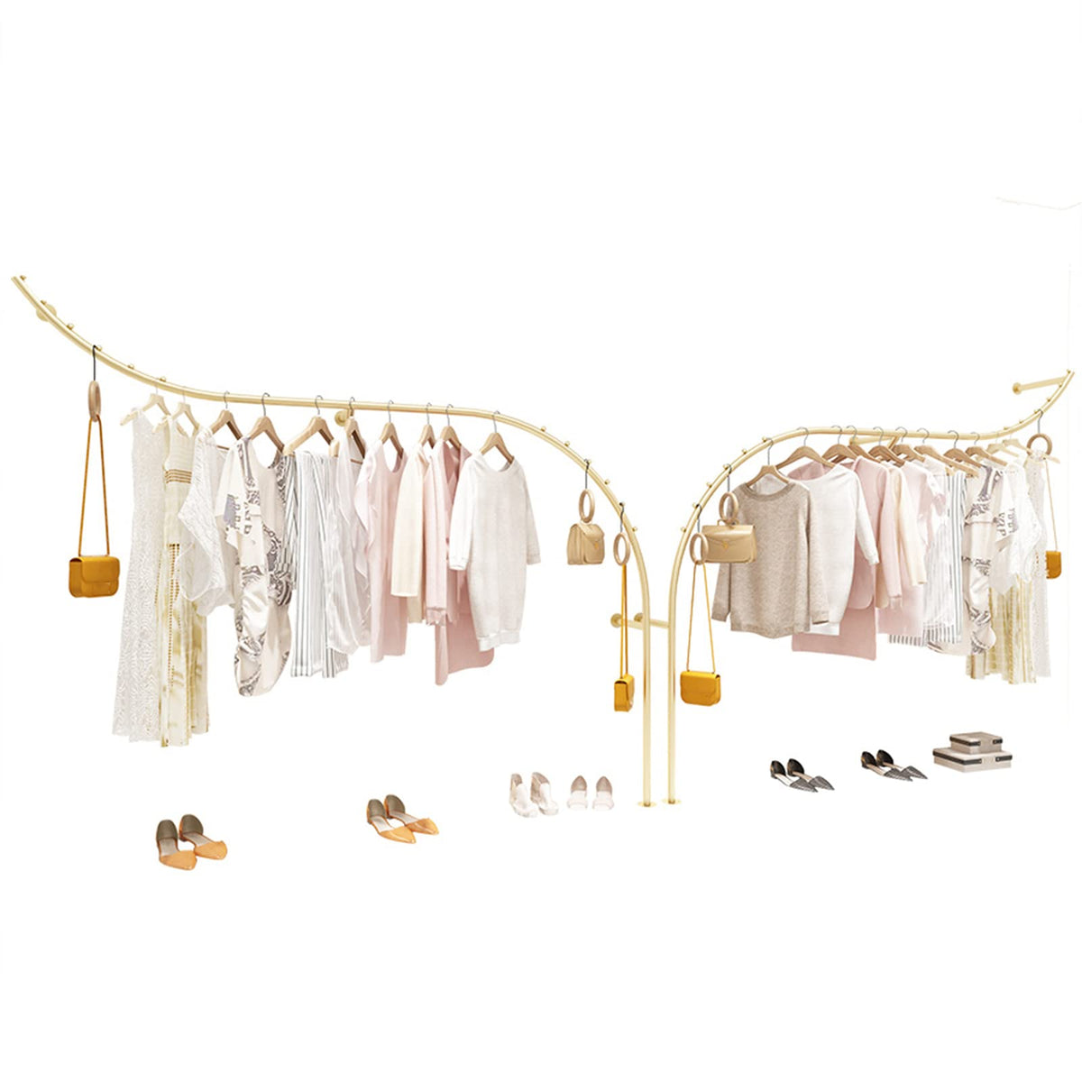 ZOCWJK Articles for Daily Use Creative Display Garment Racks in Children's Boutique Clothing Stores, Industrial Pipe Wall Mounted Clothes Hanging Shelves System, Retail (