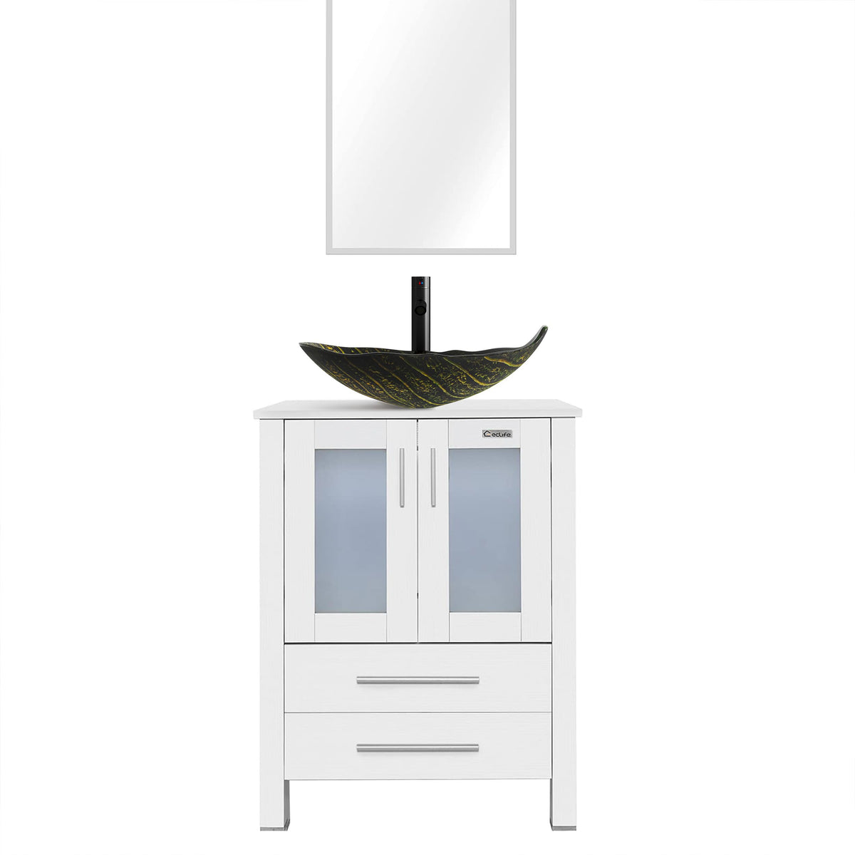 eclife Modern Bathroom Vanity Cabinet with Vessel Sink Combo (18+24)
