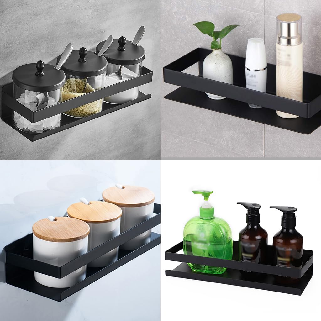 OwnMy Bathroom Shower Shelf - Stainless Steel Bath Kitchen Basket Caddy Rack, Metal Storage Floating Shelves Wall Mounted Corner Rectangular Shelf