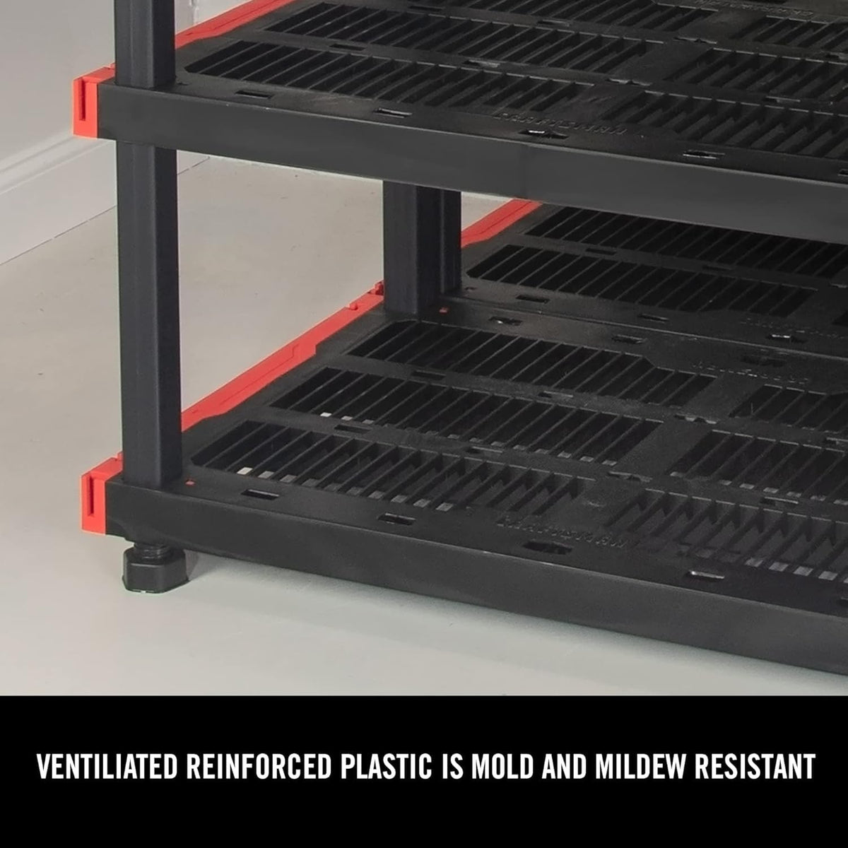 Heavy-Duty 4-Tier Garage Storage Rack, 200 lb/Shelf