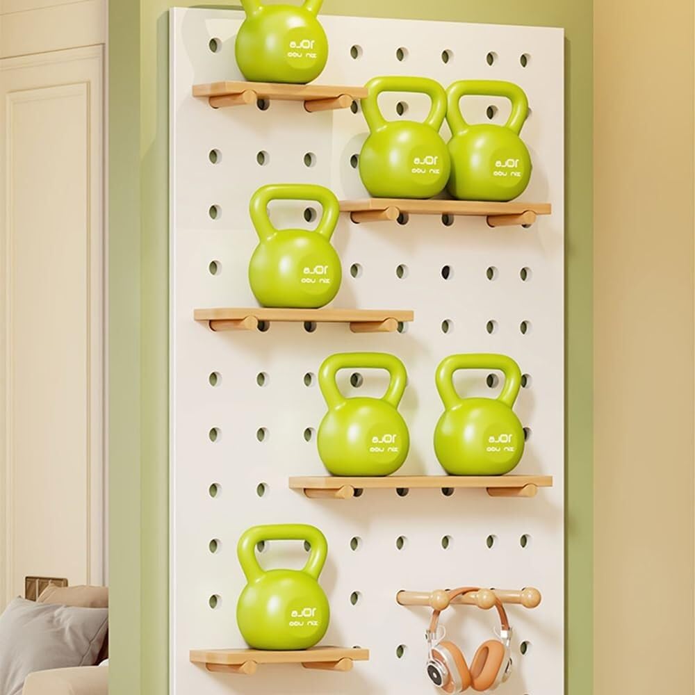 Wooden Wall Organizer Shelf Kit for Home Office - 24" W x 47" H (Brown) - Versatile Square Storage Solution for Crafting & Organizing