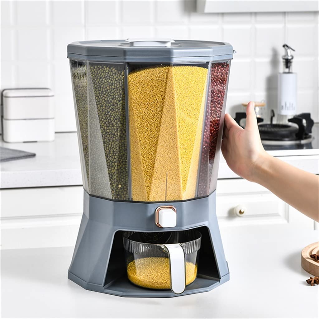 Rotating Automatic Grain & Cereal Dispenser Storage Bin