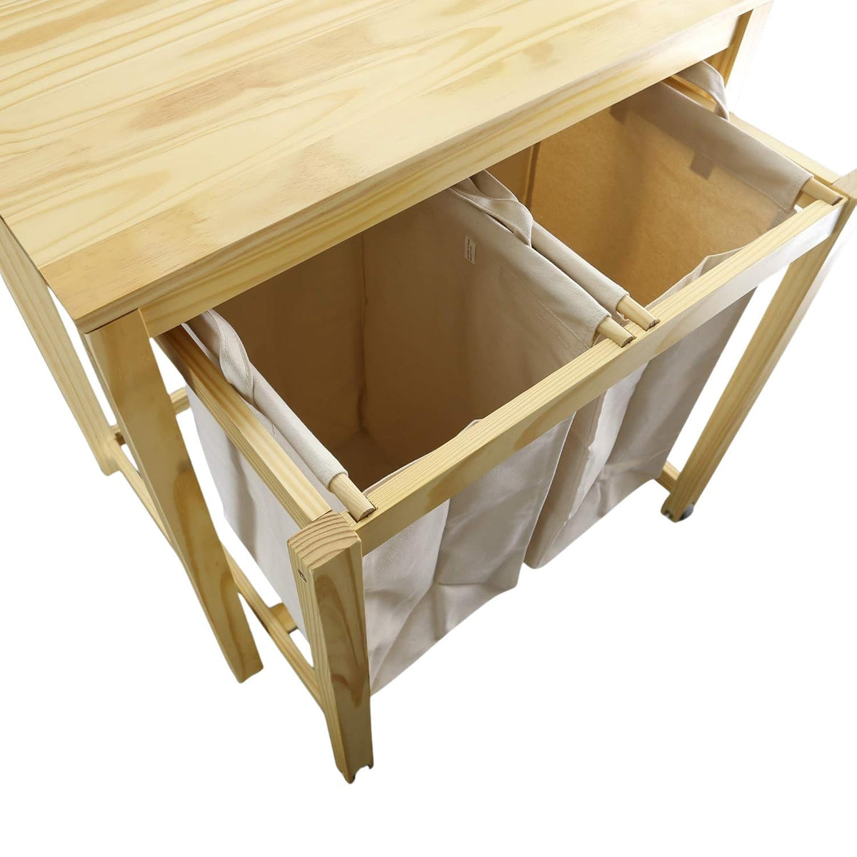 Oakestry Eco Home Laundry Prep Hamper Natural Solid Wood Clothes Organizer Compact Durable Stylish Laundry Room Storage Table Sustainable Modern Functional Sorting Basket Folding Table Space Saving