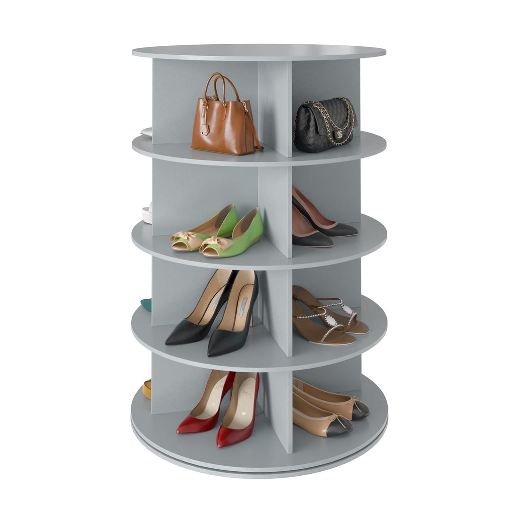 SpaceAid 7 Tier Rotating Shoe Rack Tower, Spinning Shoe Display Lazy Susan, Revolving 360 Shoe Rack Storage Round Carousel, Vertical Handbag Rotate Shoes Closet Organization