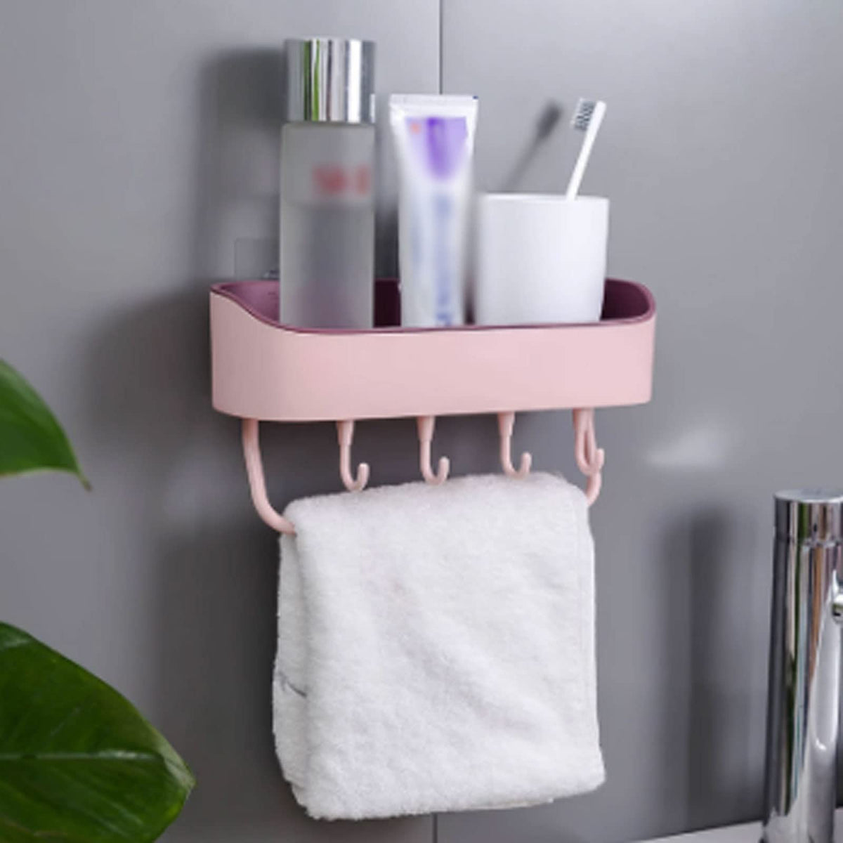 Pot and Pan Organizer Bathroom Wall-Mounted Storage with Towel Rack Organizers Multifunction Shelf Kitchen Hook Organization Accessories