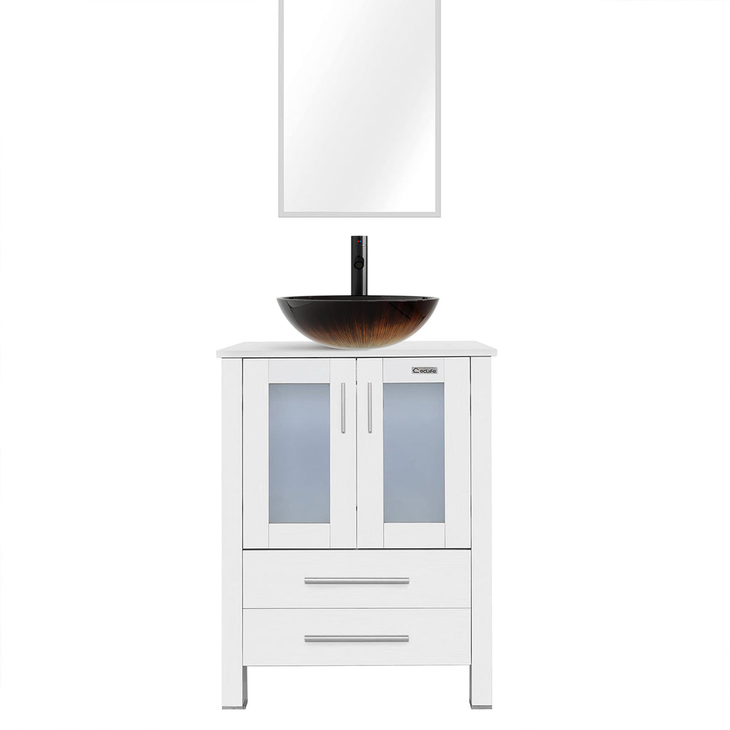 eclife Modern Bathroom Vanity Cabinet with Vessel Sink Combo (18+24)