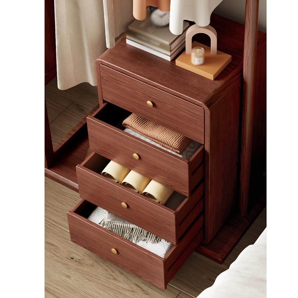 AEYSD-456 Adjustable Garment Rack Coat Rack Floor Solid Wood Chinese Style High-end Storage Clothes Rack Drawer Multi-Function Hanger Standing Hanger