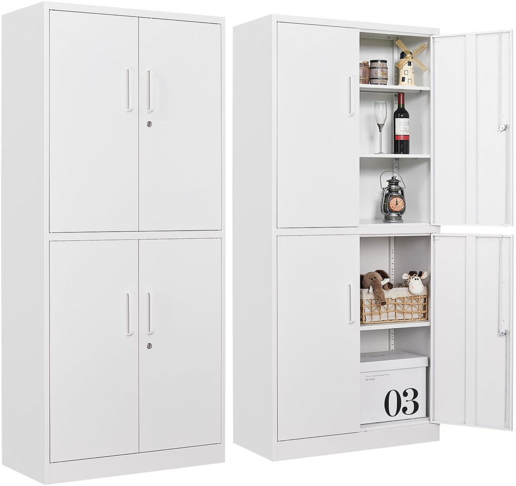 Heavy-Duty Metal Storage Cabinet with Adjustable Shelves