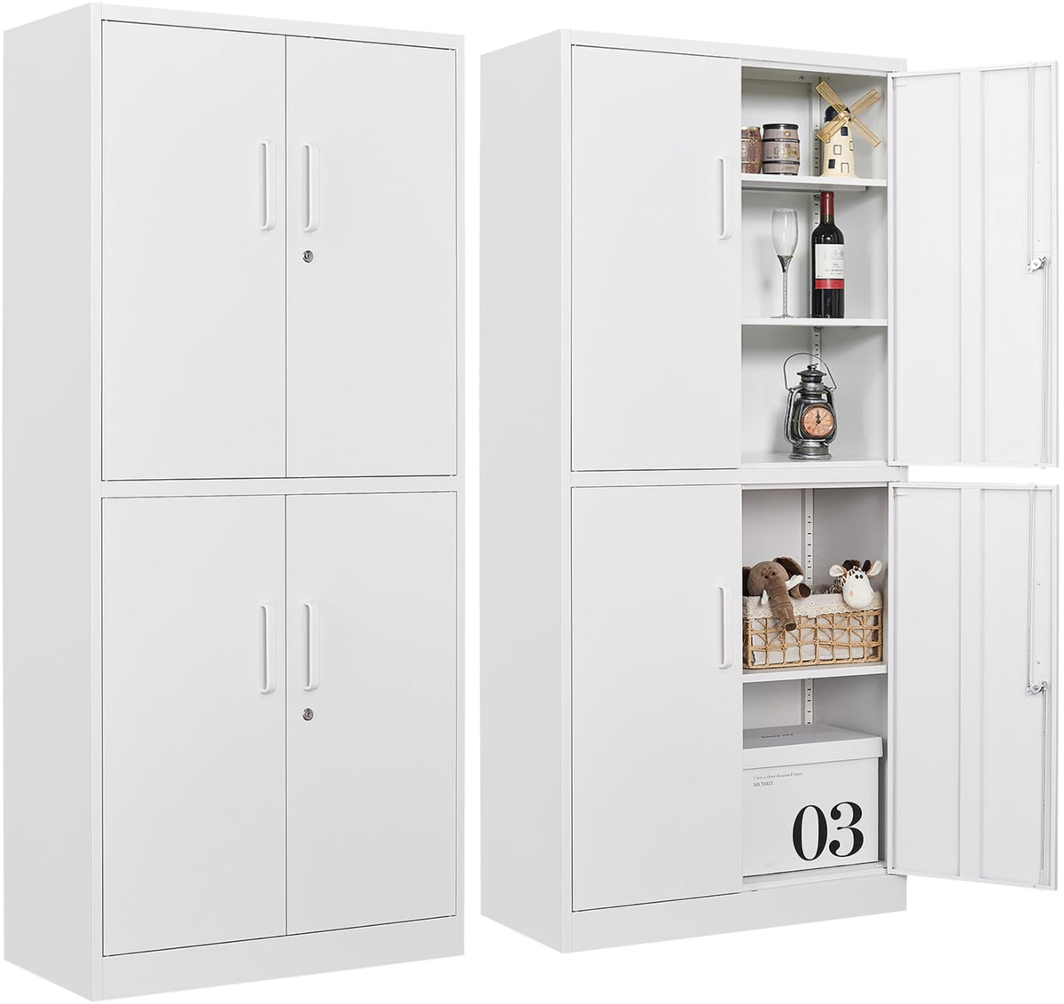 Heavy-Duty Metal Storage Cabinet with Adjustable Shelves