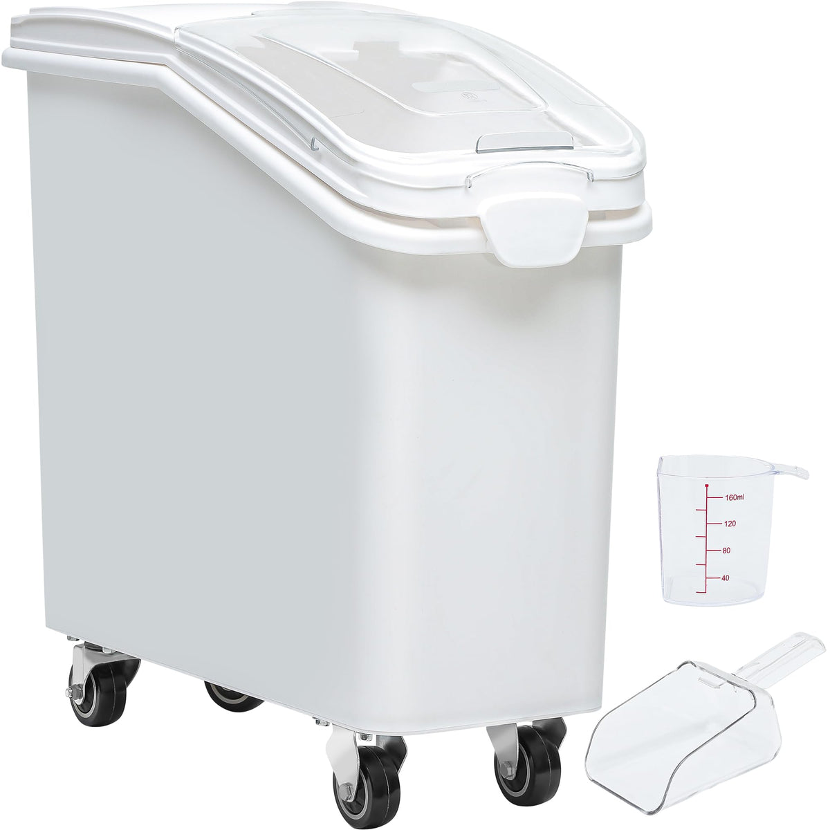 11.4-Gallon Rolling Flour & Rice Storage Bin with Scoop