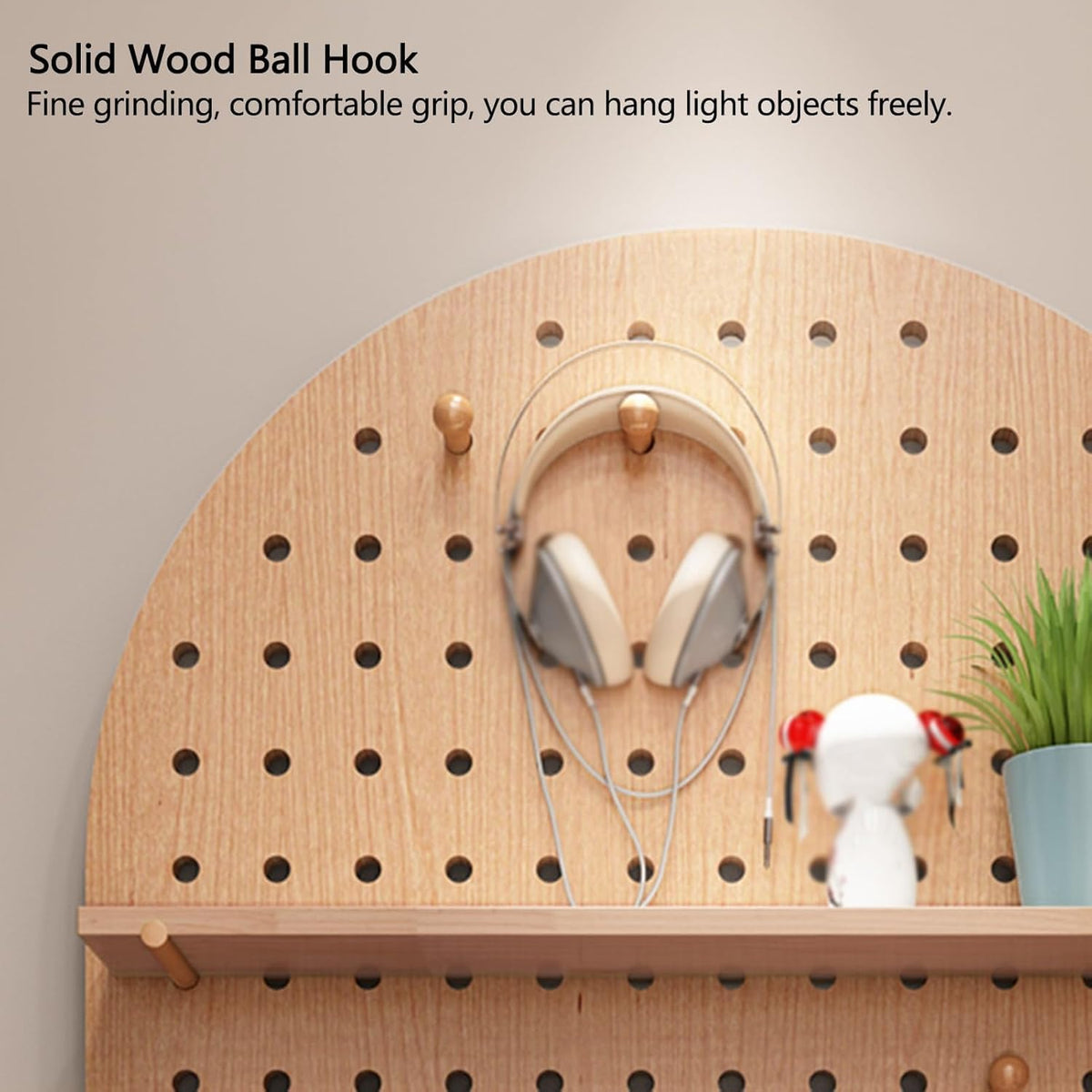 Solid Wood Pegboard Organizer - 47.2x23.6in Wall Storage Panels for Home Office - Stylish Hanging Display & Functional Storage Solution for Clutter-Free Living