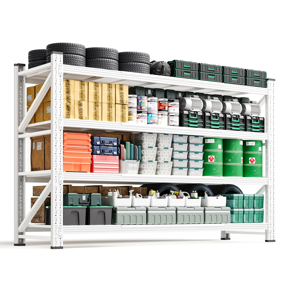 Heavy-Duty 4-Tier Adjustable Garage Storage Shelving Unit