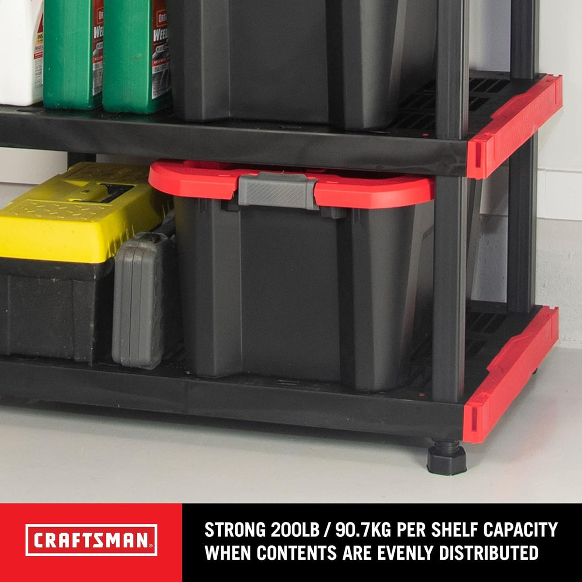 Heavy-Duty 4-Tier Garage Storage Rack, 200 lb/Shelf