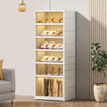 SYNCVIBE Shoe Rack Organizer for Closet Entryway Foldable Sneaker Storage Shoe, Collapsible Shoe Cabinet, Stackable Shoe Storage Cabinet with Lids for Living Room
