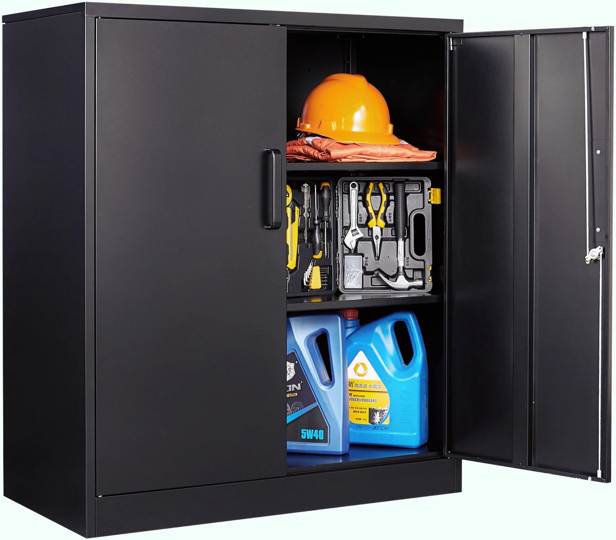 Heavy-Duty Metal Storage Cabinet with Adjustable Shelves