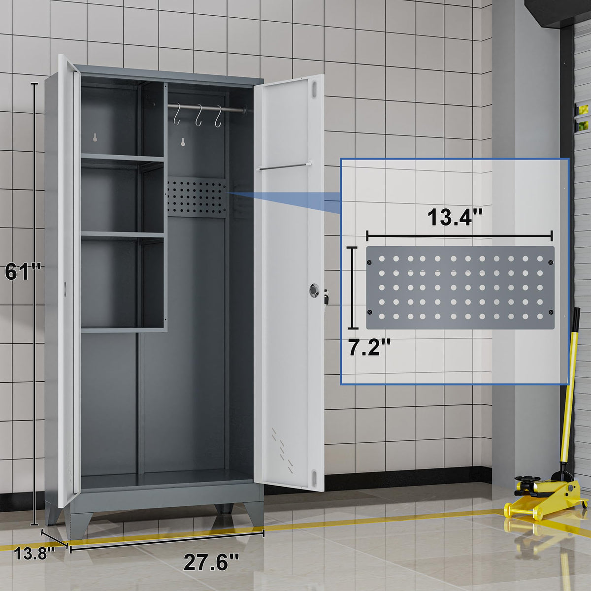 Freestanding Cleaning Supply Storage Cabinet for Home & Utility