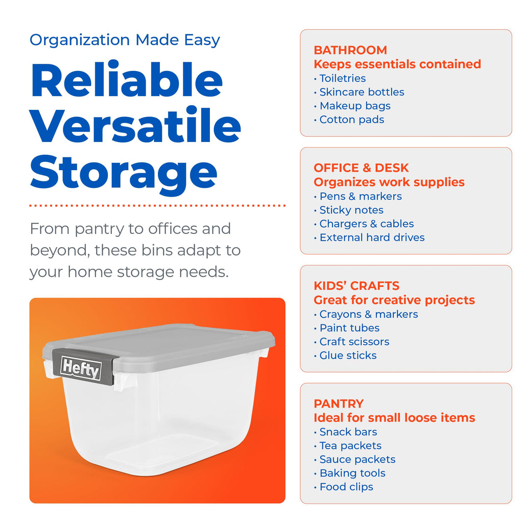 Heavy-Duty Hi-Rise Storage Bin with Secure Lid