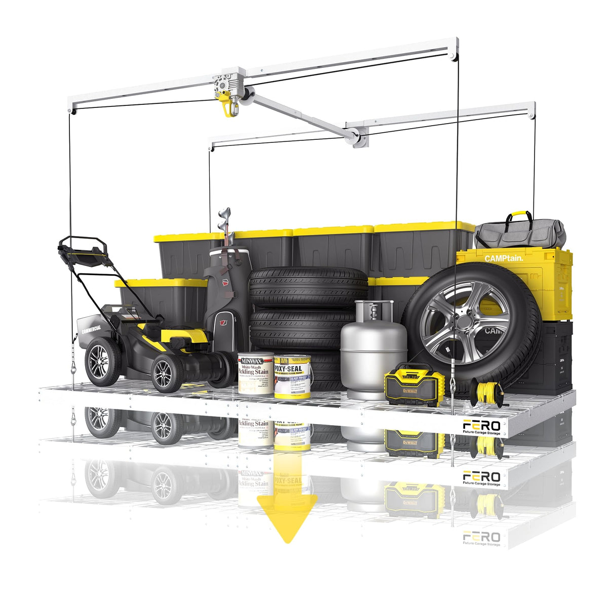 Heavy-Duty 4x8 Overhead Garage Storage Rack, 500 lb