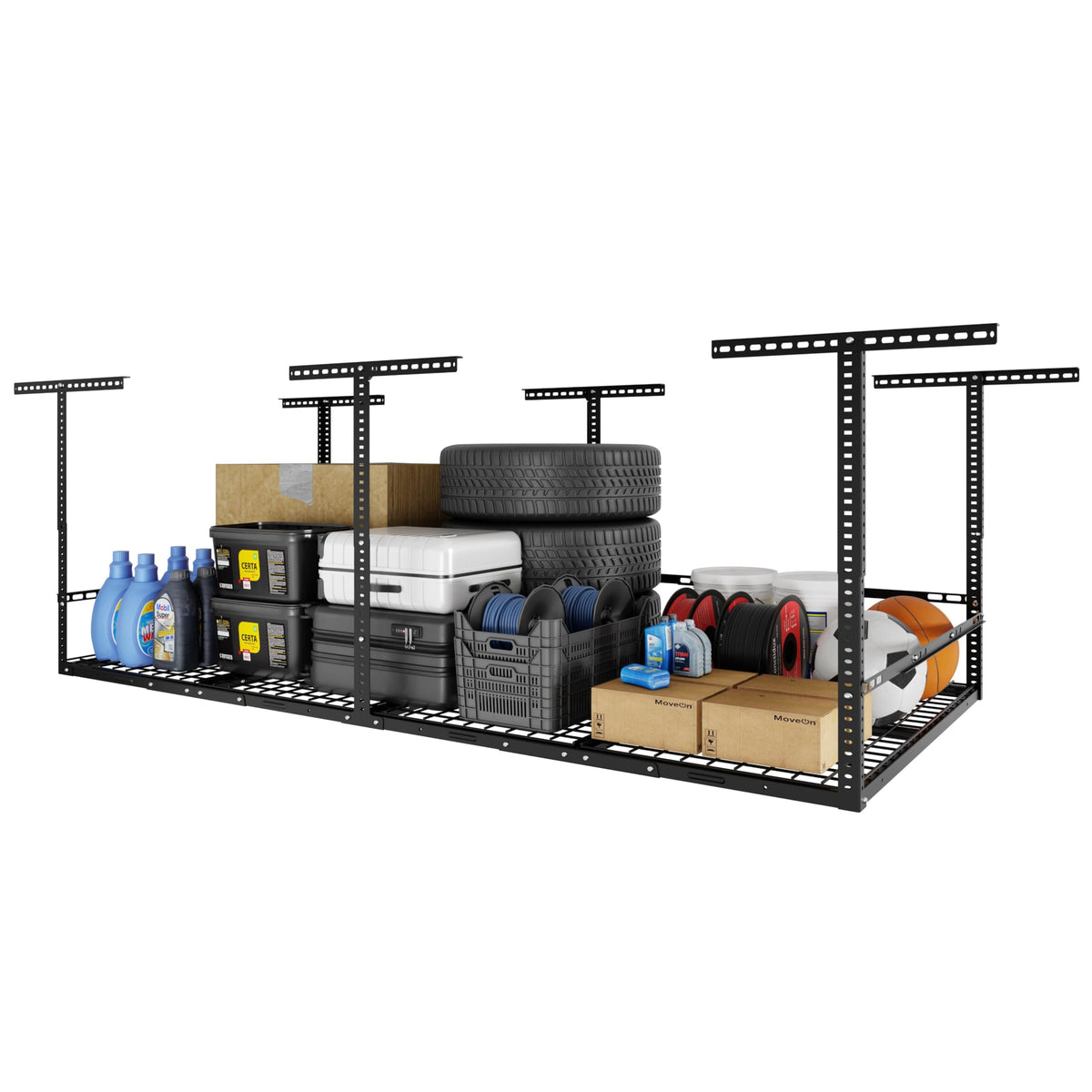 Adjustable 4x8 Overhead Garage Storage Rack System