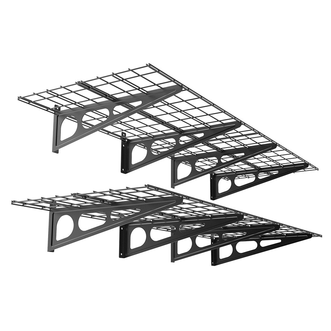 Wall-Mounted Garage Storage Shelf Rack with Utility Hooks