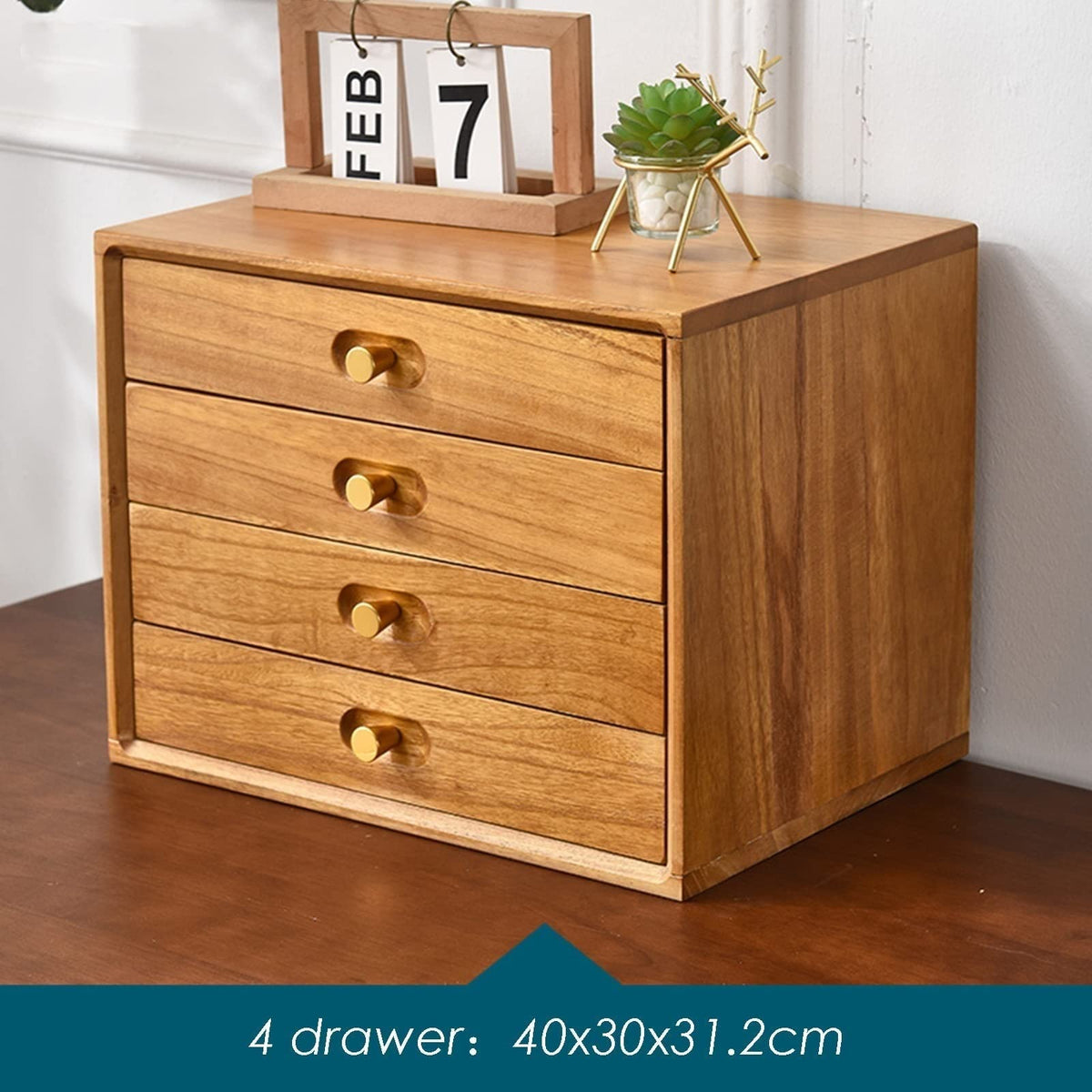 Desktop Storage Box With Drawers - Desktop File Cabinet Organizers, With Drawers Vintage Wooden Storage Box, Wood Desktop File Organizer Office Supplies And Accessories, Rustic Jewelry