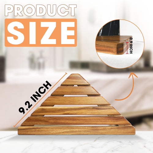 2/3-Tier Acacia Corner Shower Shelf, No-Drill Design
