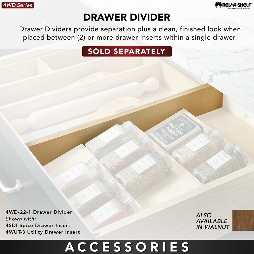 Rev-A-Shelf Trim-to-Fit Silverware Drawer Organizer For Kitchen Utensils, Cutlery Cabinet Storage Divider Insert