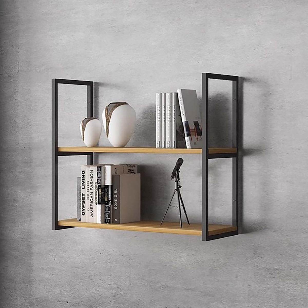 Stylish Iron Wall-Mounted Hanging Shelves - 3-Tier & 2-Tier Oval Floating Display Rack, Perfect for Home Decor, Spice Organization, and Wall Art(Size:140cm/55in,Color:3 Tier)