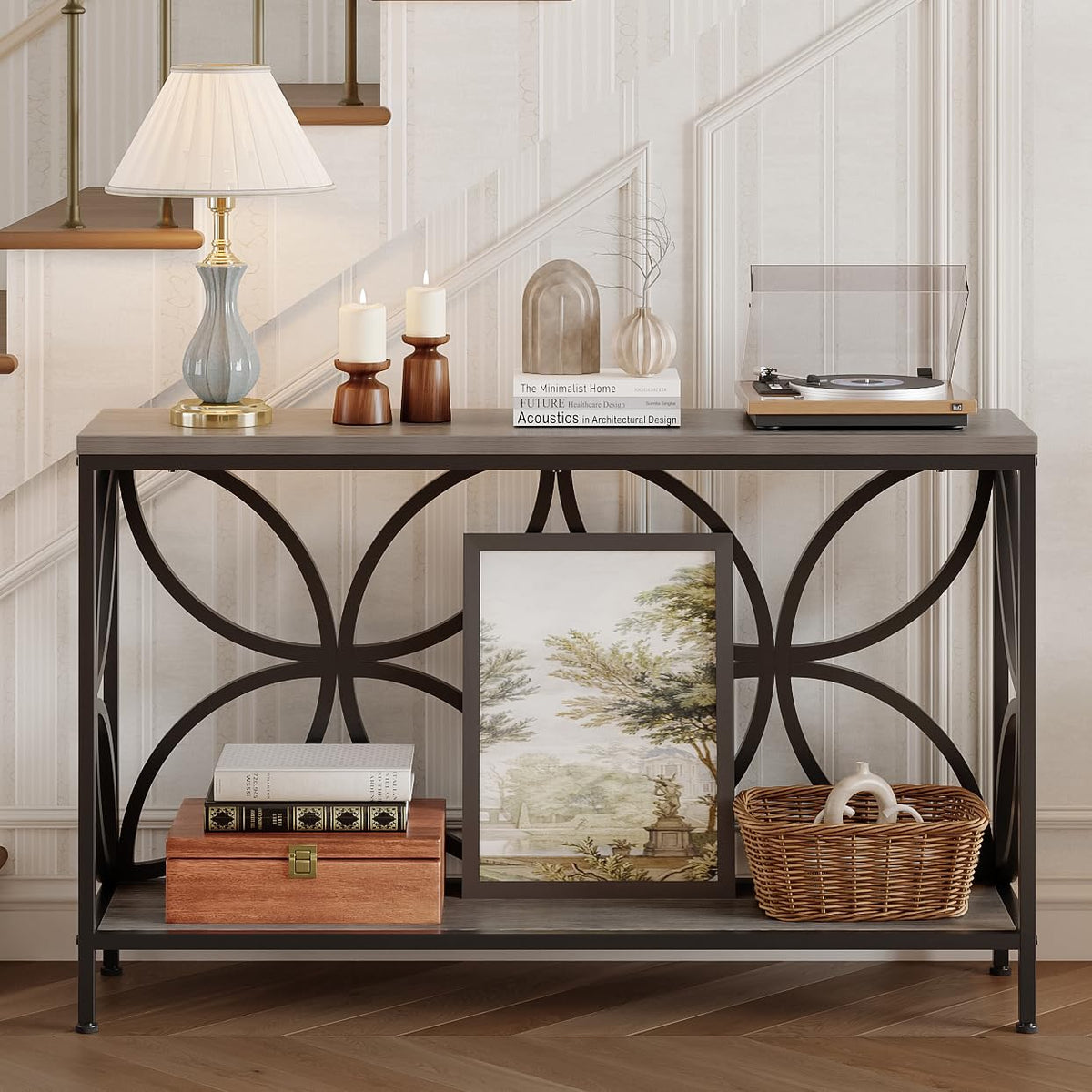 47.2-Inch Narrow Sofa Console Table with Entryway Storage