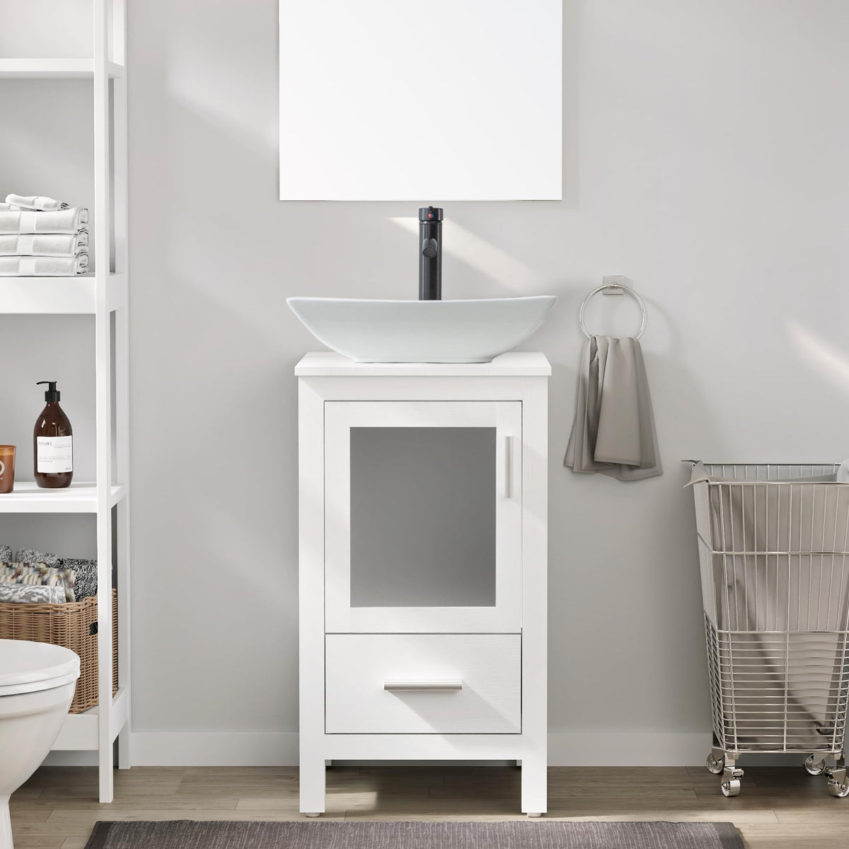 eclife Modern Bathroom Vanity Cabinet with Vessel Sink Combo (18+24)