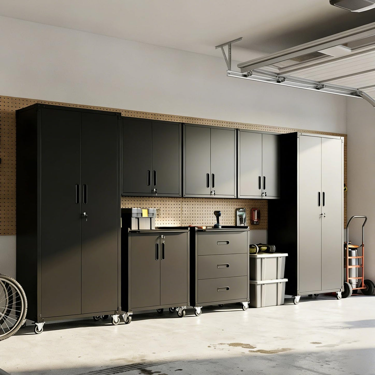 Heavy-Duty Modular Garage Cabinet & Tool Bench System