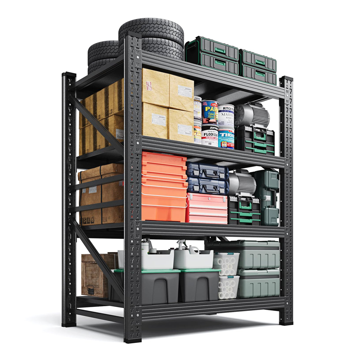 Heavy-Duty 4-Tier Adjustable Garage Storage Shelving Unit