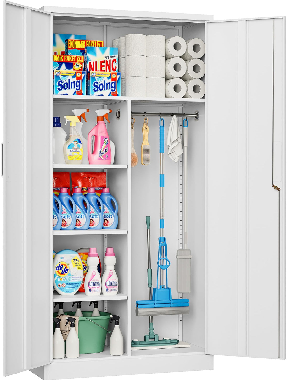 Heavy-Duty Metal Storage Cabinet with Adjustable Shelves