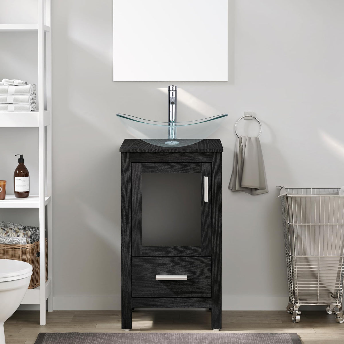 eclife Modern Bathroom Vanity Cabinet with Vessel Sink Combo (18+24)