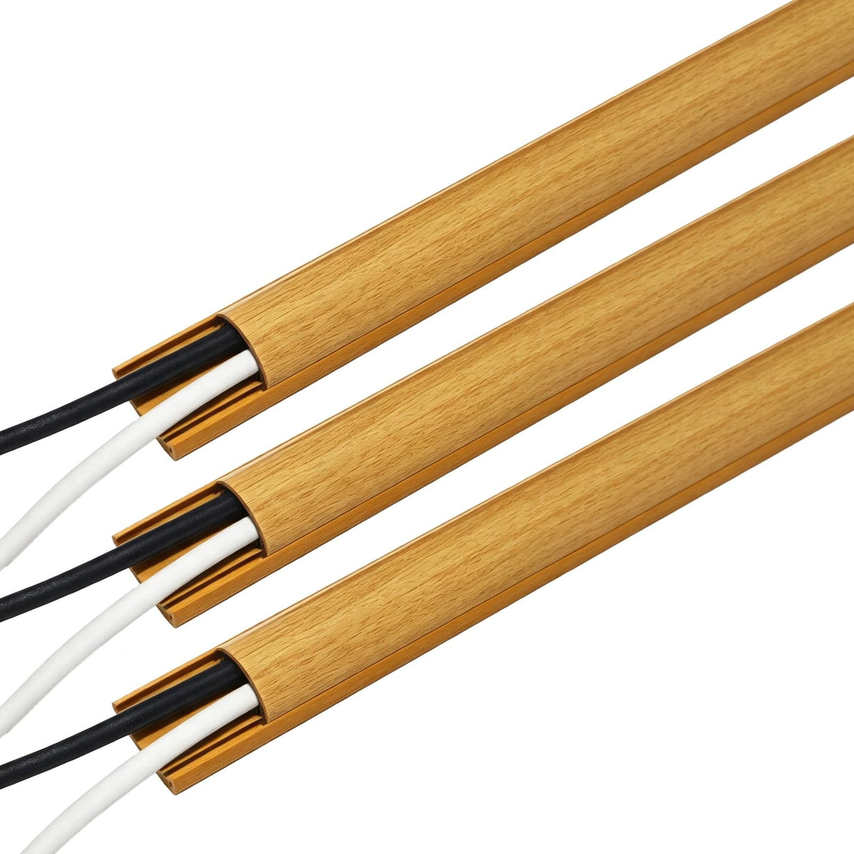 Faux Wood Grain Cord Hider Raceway for Cable Organization