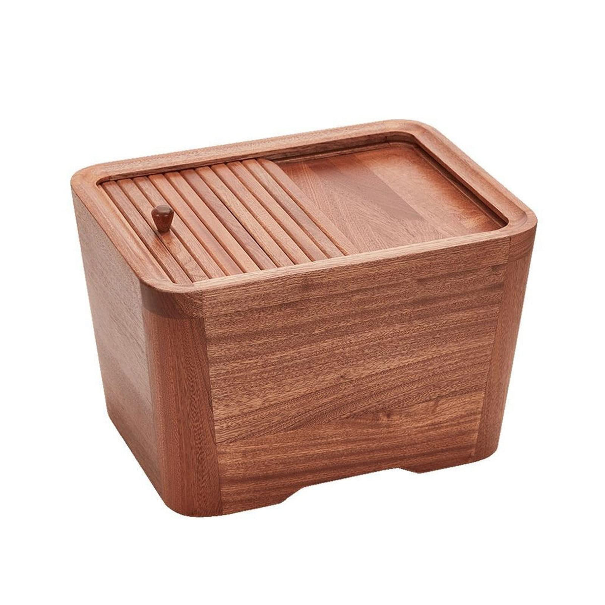 YIORYO 22 Lbs Rice Dispenser, Sealed Kitchen Food Container Cereal Dispensor, Wooden Food Storage Container Sliding Lid Rice Bucket for Cereal Grain Rice Dispenser Bucket
