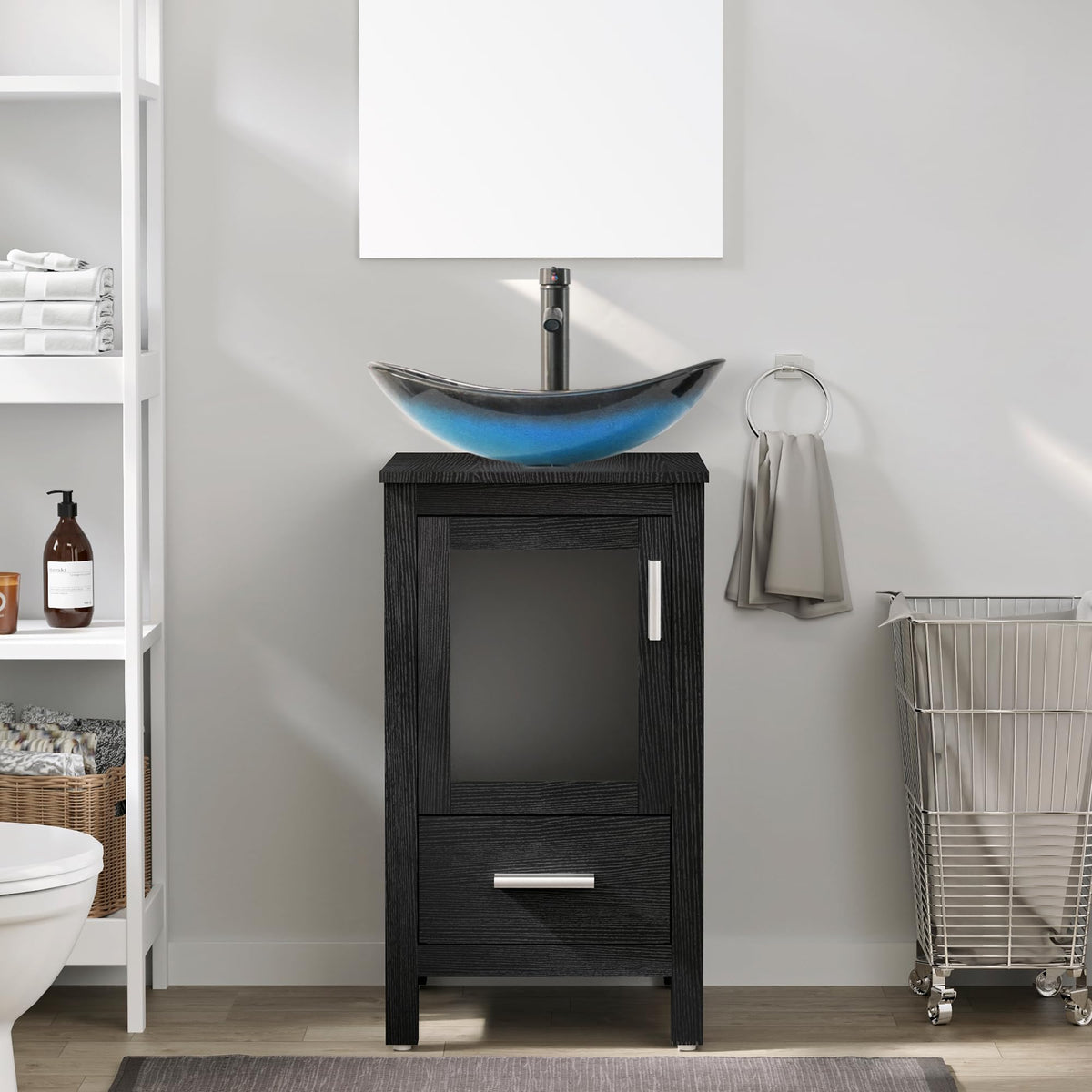 eclife Modern Bathroom Vanity Cabinet with Vessel Sink Combo (18+24)