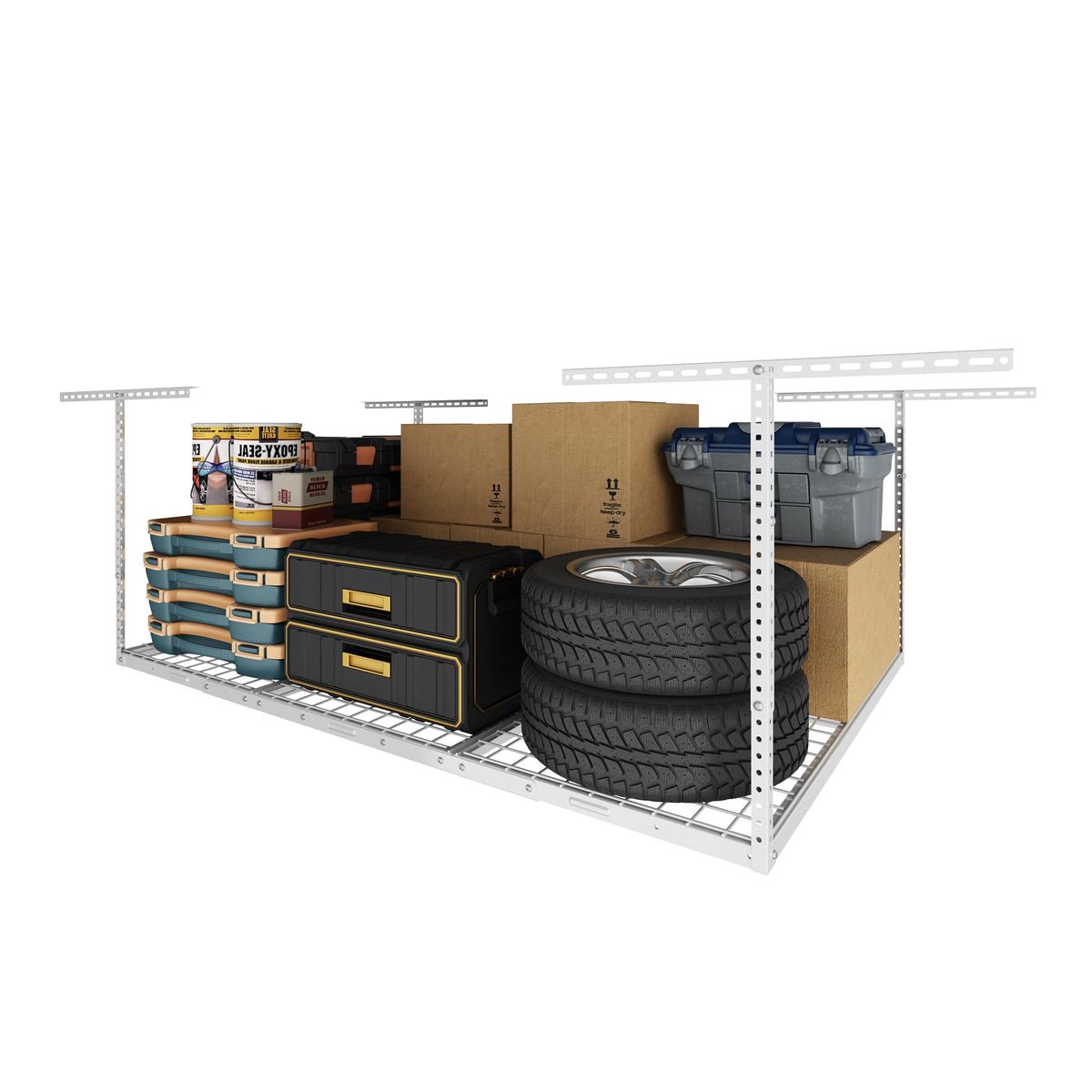 Adjustable 4x8 Overhead Garage Storage Rack System
