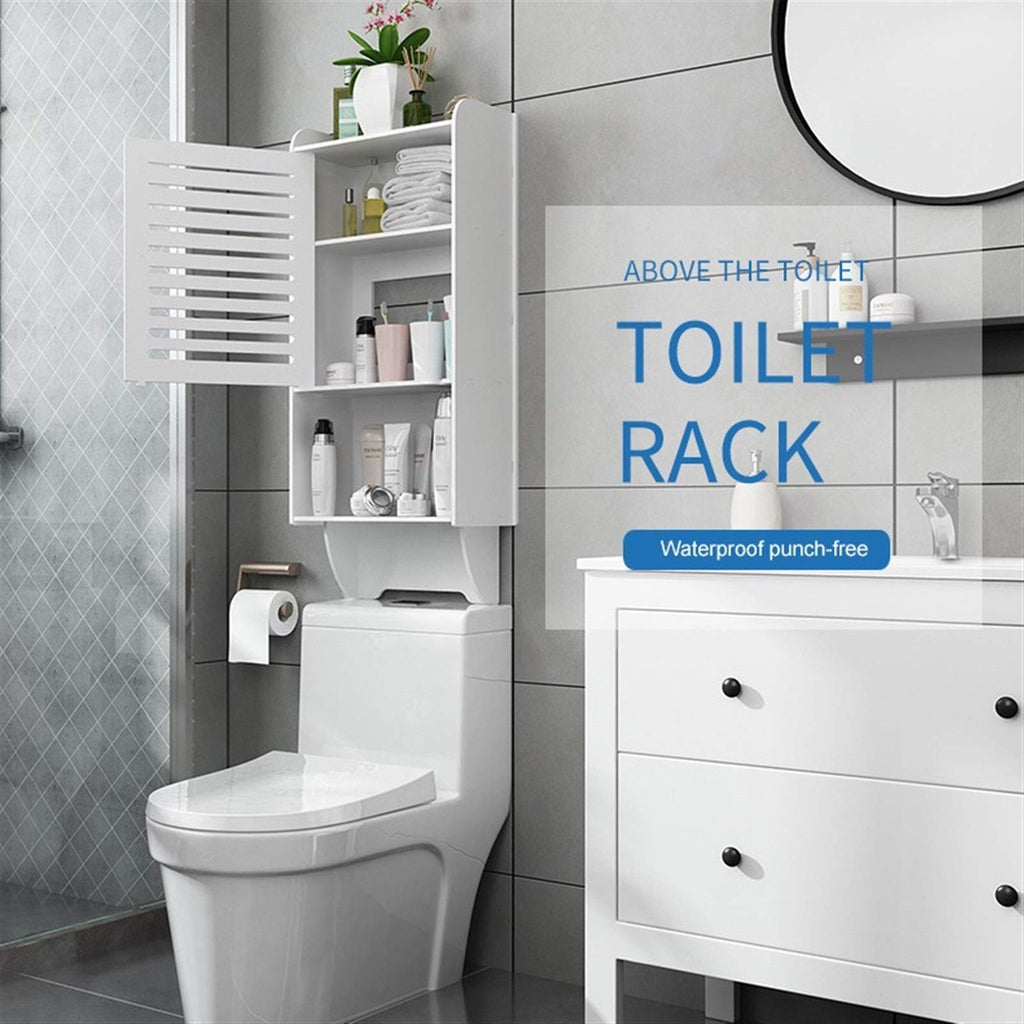 Waterproof Non-Perforated Bathroom Cabinet, The Shelf Above The Toilet, Bathroom Toilet Storage Cabinet Wall Hanging