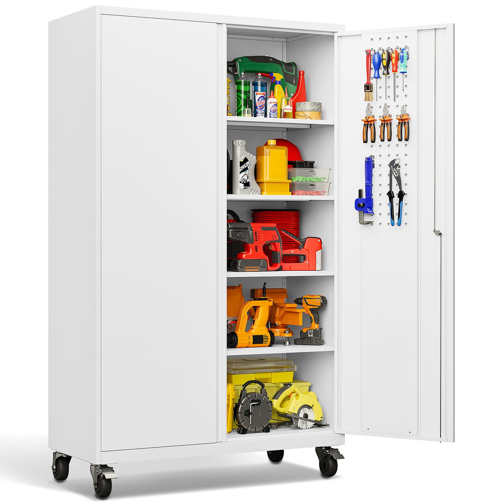Heavy-Duty Metal Storage Cabinet with Adjustable Shelves