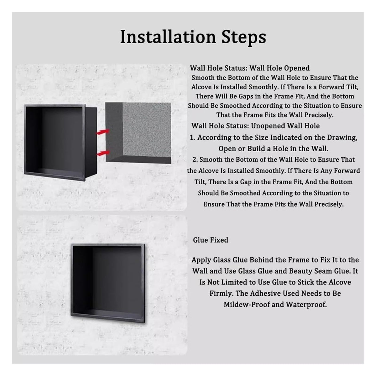 Stainless Steel Shower Nich, Waterproof Storage Toilet Paper Holder Shower Niche, Recessed Trash Can Alcove for Bathroom Storage/Shampoo/Toiletries,Gold,28x60x13.5cm