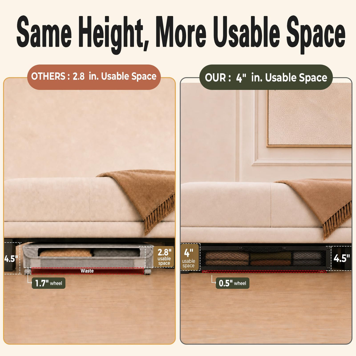 Fokyfok 2 Pack Under the Bed Storage Containers,31 inch Long Underbed Storage with Wheels,12 inch Height Under Bed Shoe Storage,Large Rolling under bed Clothes Storage Drawers with Lid for Dorm,Parent