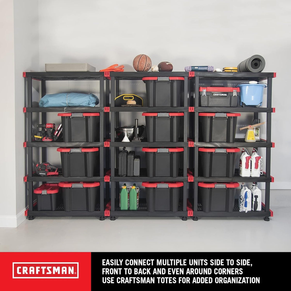 Heavy-Duty 4-Tier Garage Storage Rack, 200 lb/Shelf