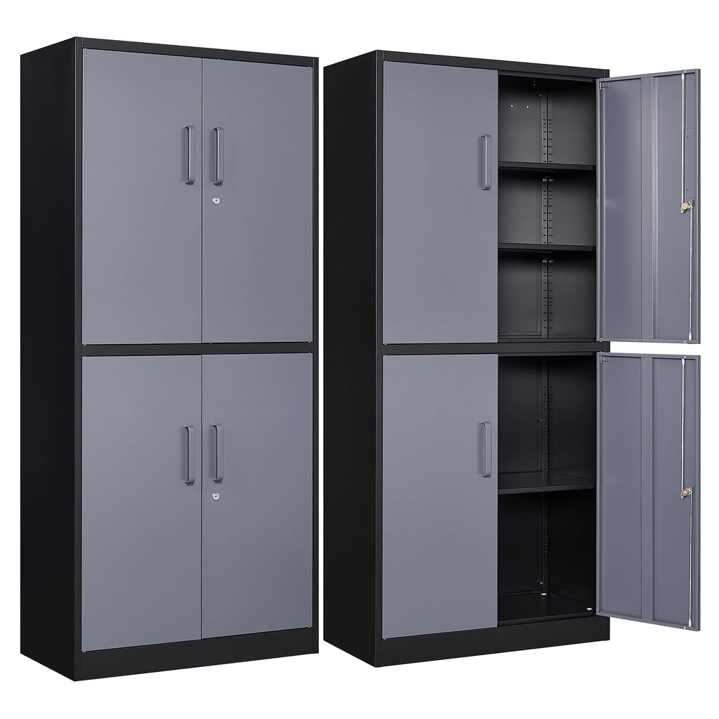 Heavy-Duty Metal Storage Cabinet with Adjustable Shelves