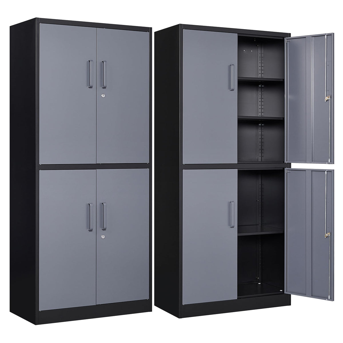 Heavy-Duty Metal Storage Cabinet with Adjustable Shelves